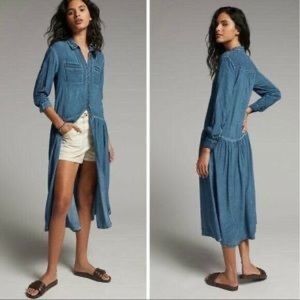 Anthropologie Pilcro Kimberly Maxi Dress Blue Medium (worn once)